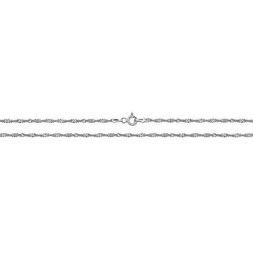 Sterling Silver Rhodium Plated Singapore Chain - G1103RH