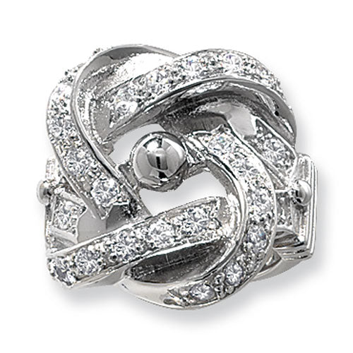 Sterling Silver Men's Heavy Knot CZ Ring - G7077