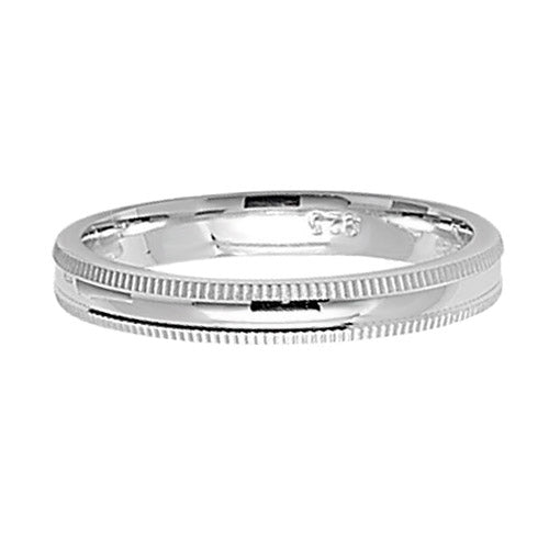 Sterling Silver 3 mm Milgrain Wedding Band - G7170