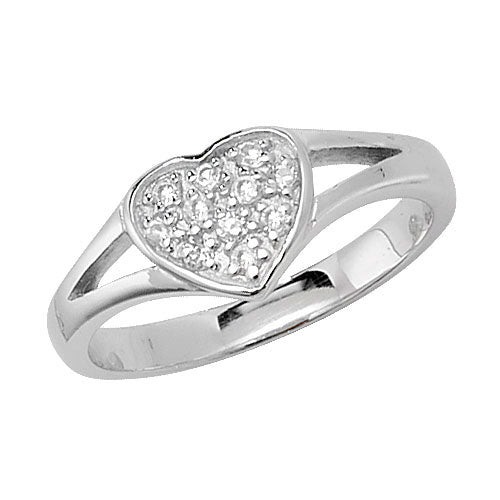 Sterling Silver Baby's Heart CZ Ring - G7189