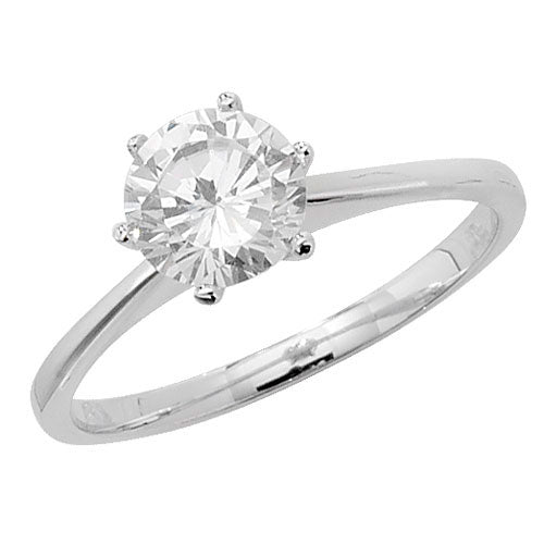 Sterling Silver Solitaire CZ Ring - G7192