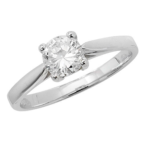 Sterling Silver Solitaire CZ Ring - G7193