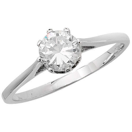 Sterling Silver Solitaire CZ Ring - G7194