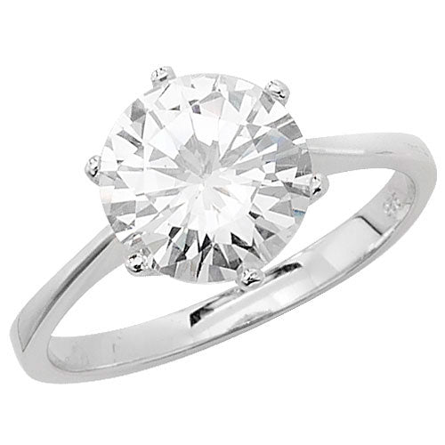 Sterling Silver Solitaire CZ Ring - G7195