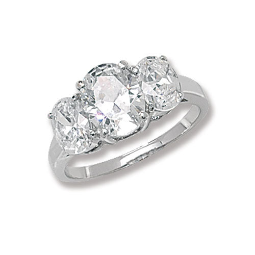 Sterling Silver CZ Trilogy Ring - G7210CZ