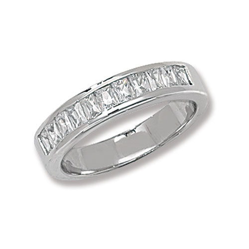 Sterling Silver Baguette CZ Eternity Ring - G7212CZ