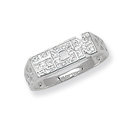 Sterling Silver Basket Design Son CZ Ring - G7226
