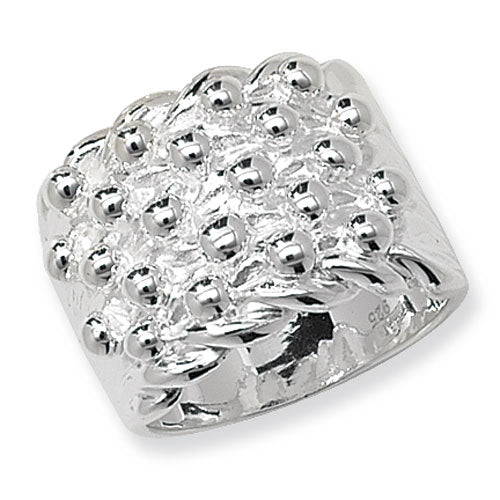 Sterling Silver Men's Five Row Keeper Ring - G7236
