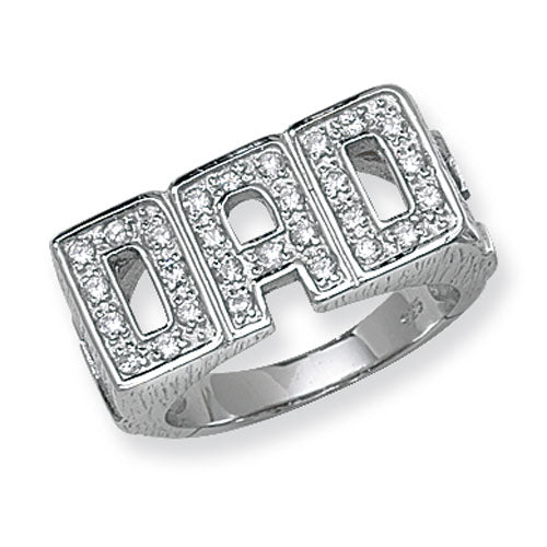 Sterling Silver Men's Dad CZ Ring - G7247CZ