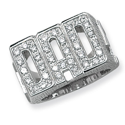 Sterling Silver Men's Dad CZ Ring - G7248CZ