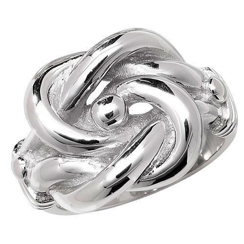Sterling Silver Men's Plain Knot Ring - G7273