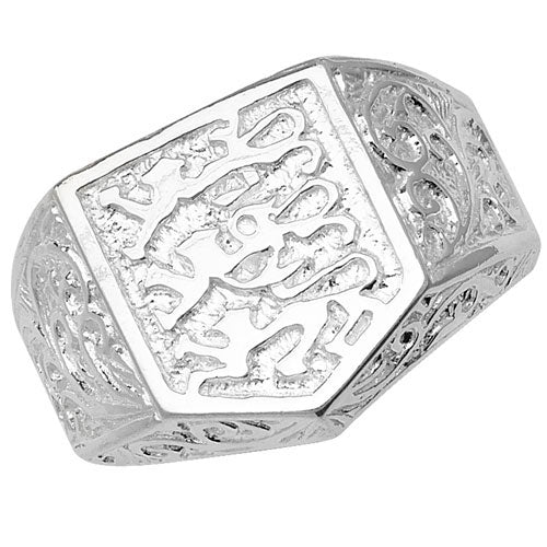 Sterling Silver Men's 3 Lions Ring - G7308
