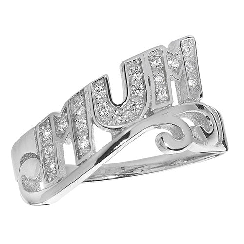 Sterling Silver CZ Mum Ring - G7456