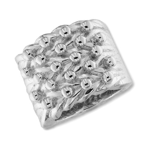 Sterling Silver Men's 5 Row Keeper Ring - G7497