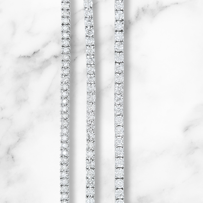 White Gold Diamond Illusion Tennis Bracelet