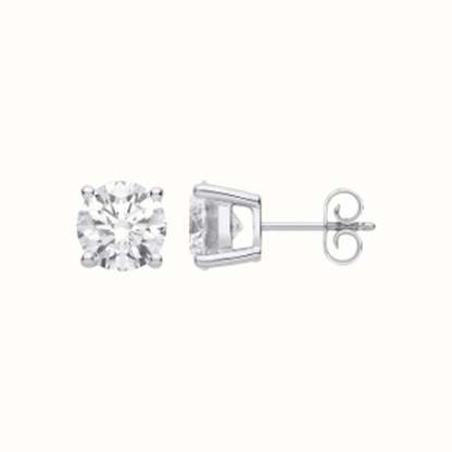 2.00ctw solitaire lab grown diamond earrings in white gold, Delan Jewellers