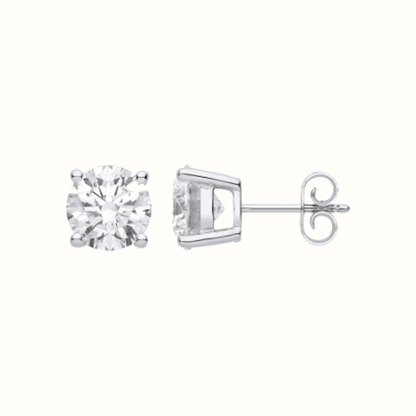 4.00ctw solitaire lab grown diamond earrings in white gold, Delan Jewellers