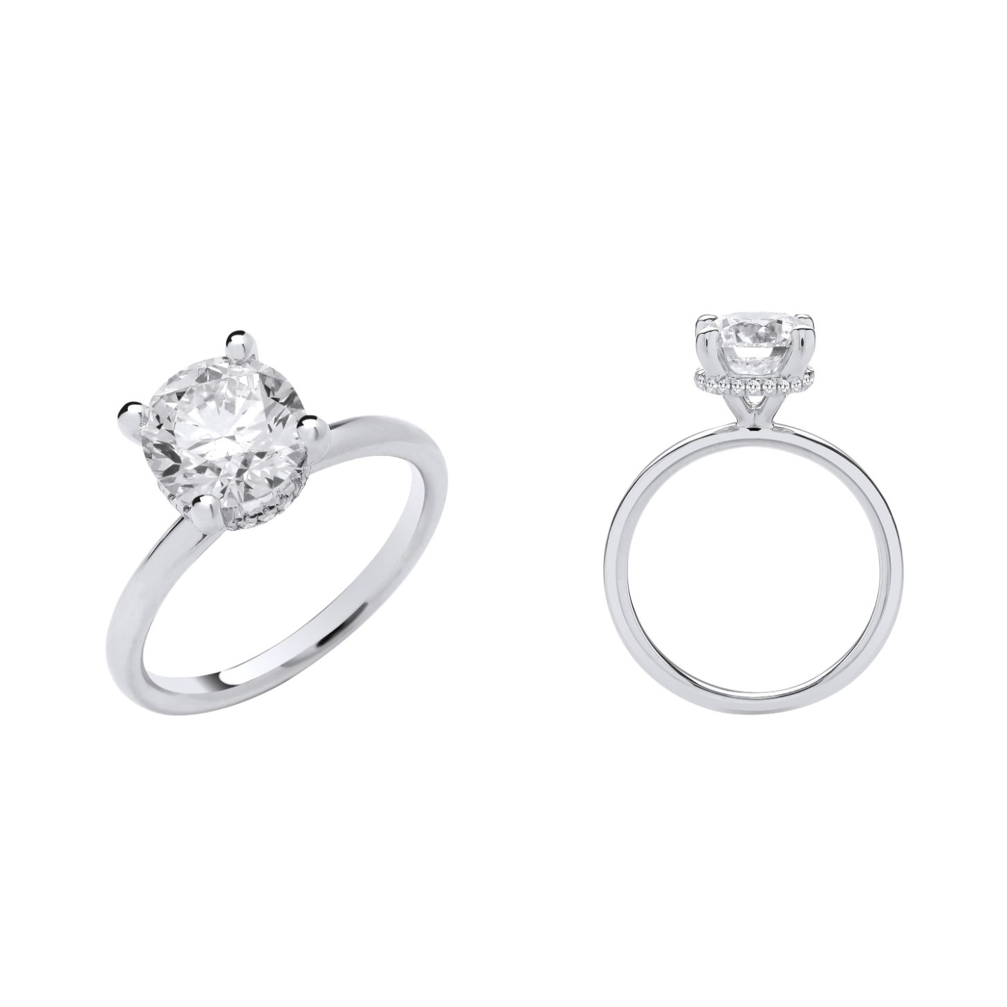 2.07ctw Solitaire Brilliant Cut with Hidden Halo Diamond Ring (Lab Grown)