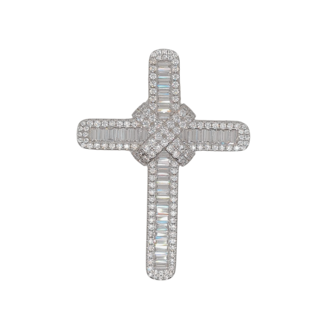 Silver CZ Cross Set