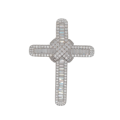 Silver CZ Cross Set