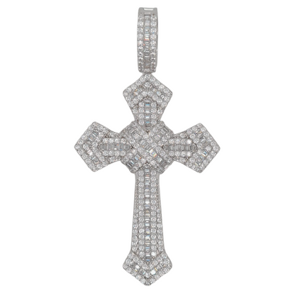 Silver CZ Cross Set