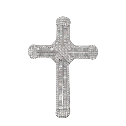 Silver CZ Cross Set