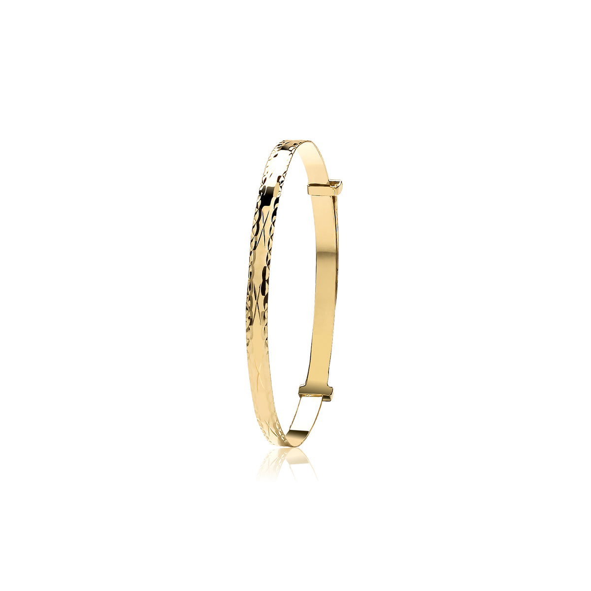9ct Gold Babies' Diamond Cut Expandable Bangle - BN134