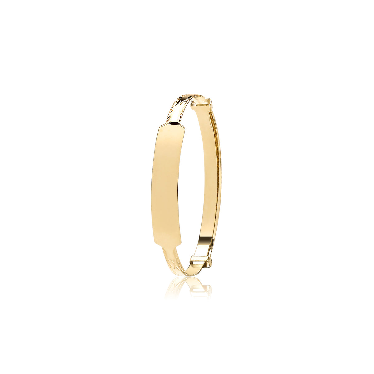 9ct Gold Babies' Diamond Cut Expandable ID Bangle - BN134ID