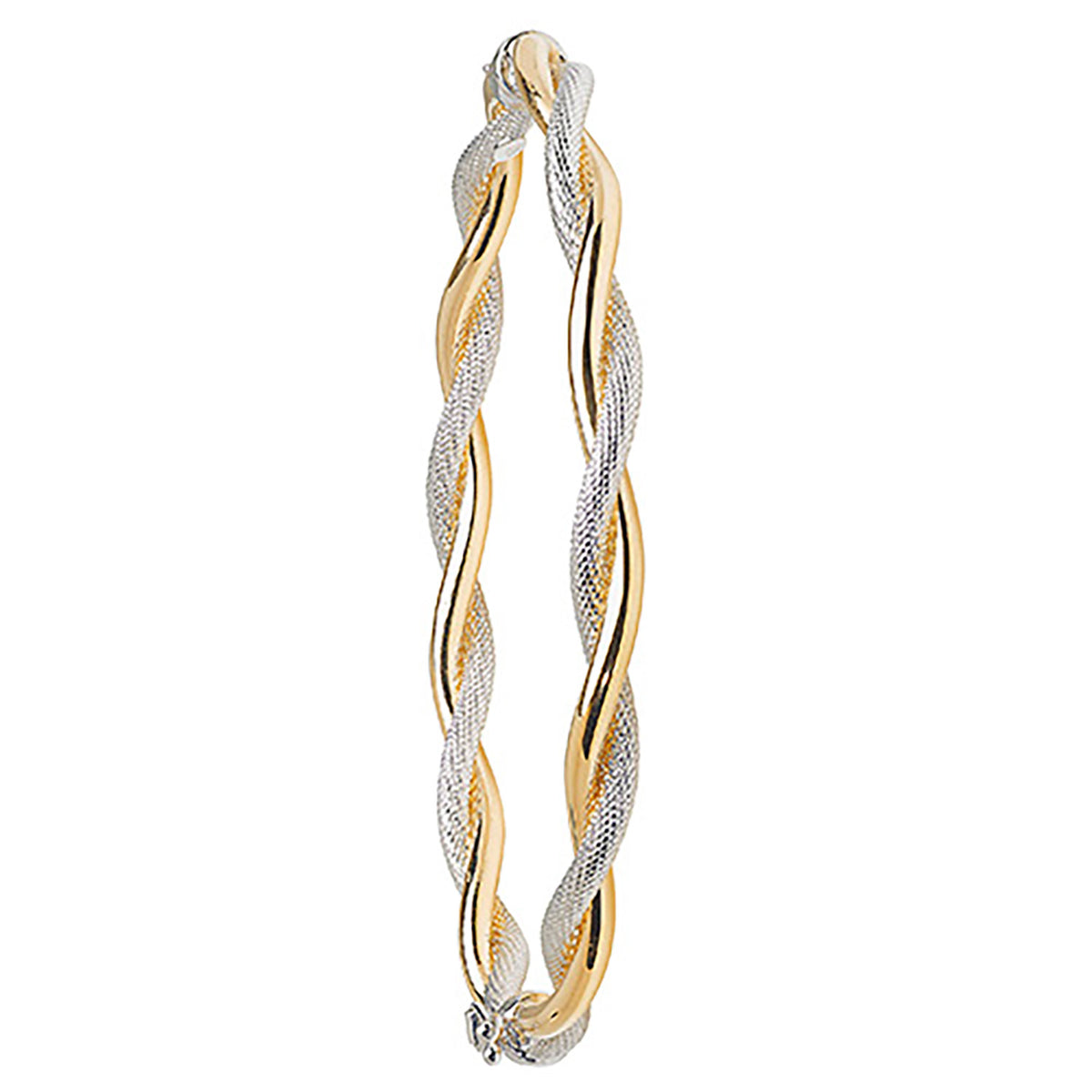 9ct Gold 2 Tone Entwined Hinged Bangle - BN368WY
