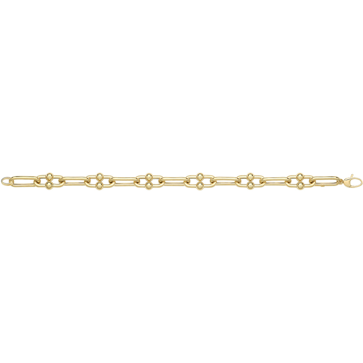 9ct Yellow Gold Hollow Bubble Link Bracelet - BR676