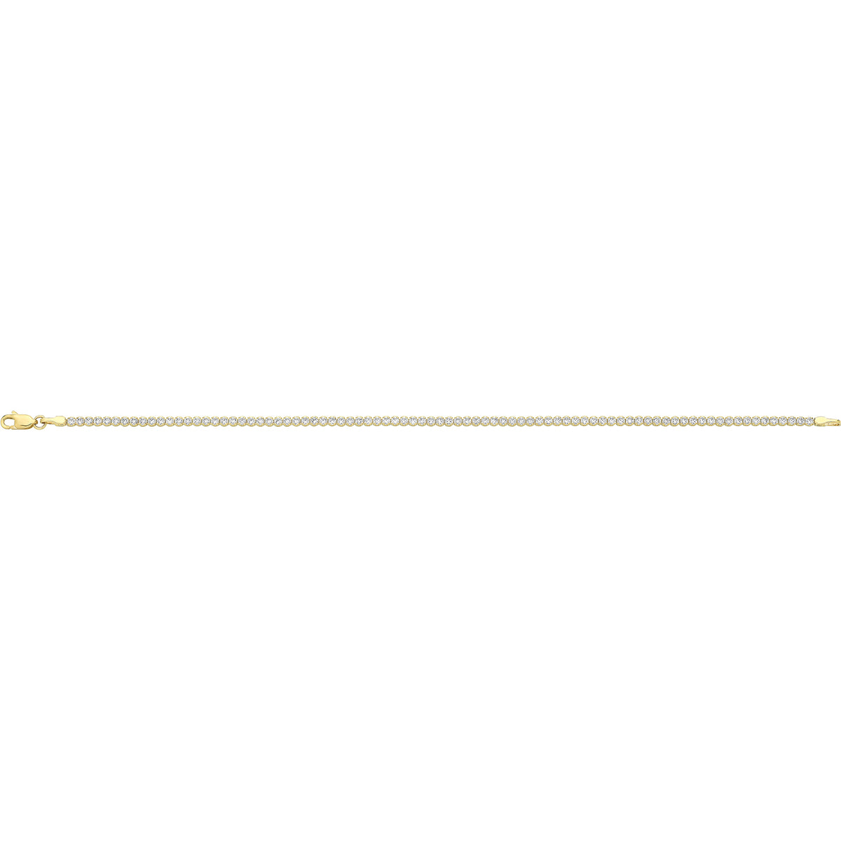 9ct Yellow Gold CZ Tennis Bracelet - BR703