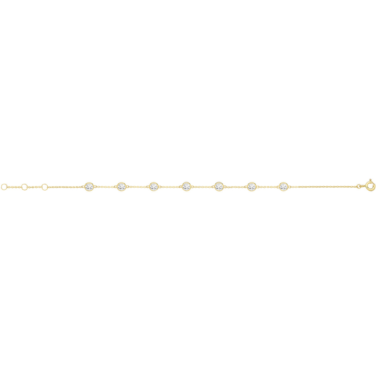 9ct Yellow Gold CZ Station Bracelet Bracelet - BR706