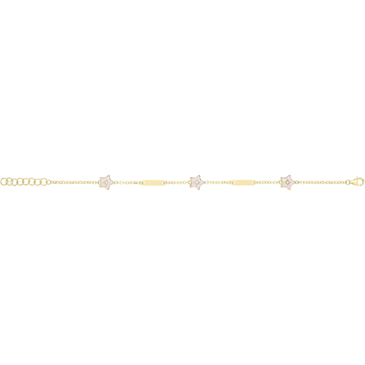 9ct Yellow Gold White Enamel North Star Bracelet - BR715