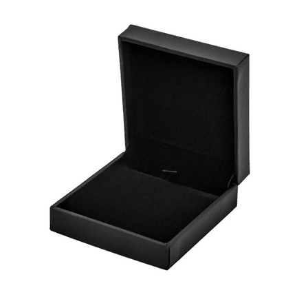Open black leatherette presentation box option