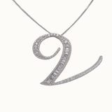 40mm Silver CZ Initial Pendant