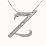40mm Silver CZ Initial Pendant