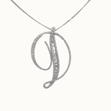 40mm Silver CZ Initial Pendant