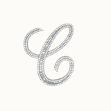 40mm Silver CZ Initial Pendant