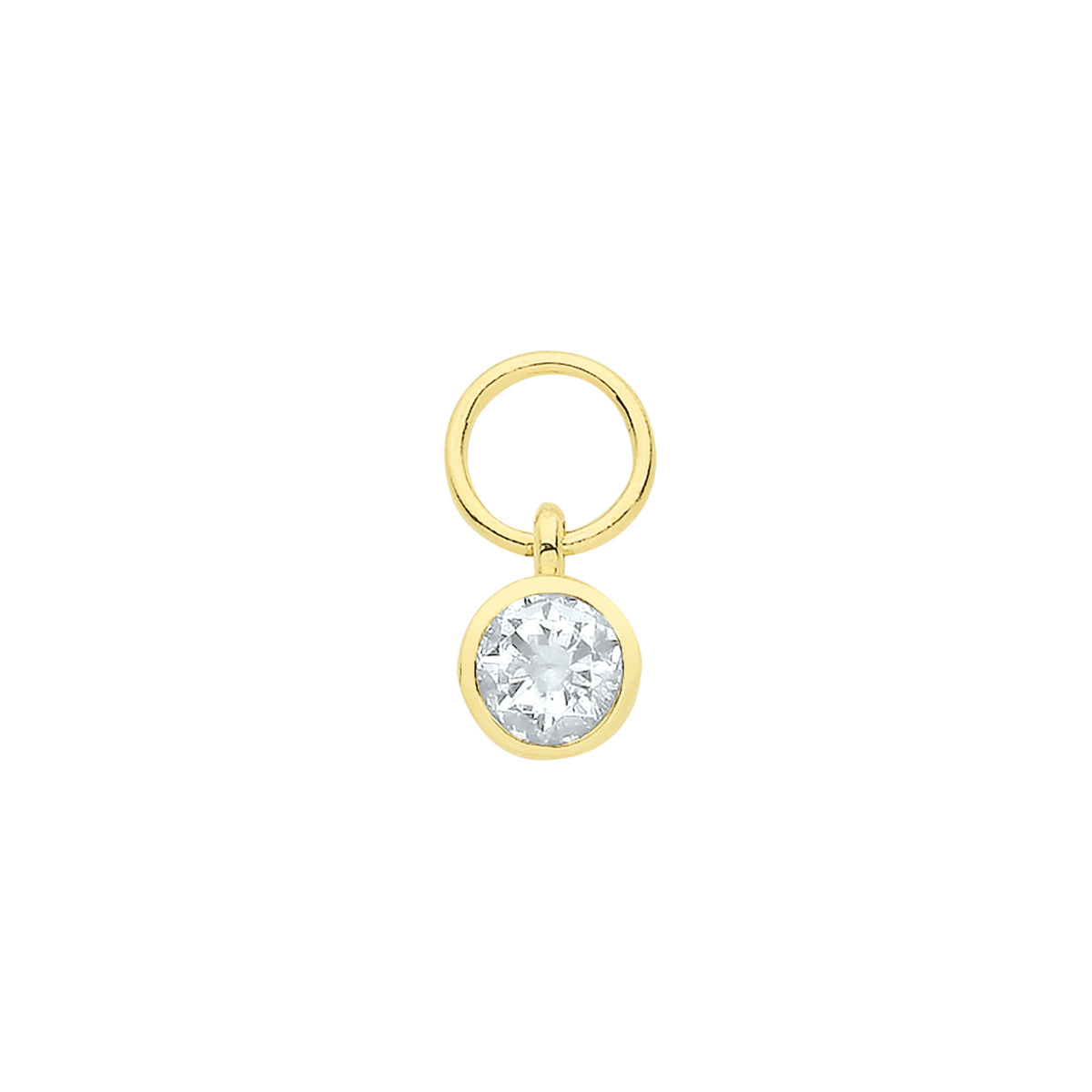 9ct Gold Single Stone Earring Charm - EPN0013
