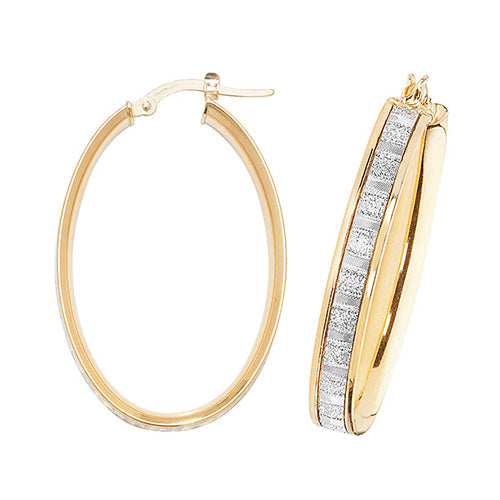 9ct Yellow Gold Ovl Hoop Earrings - ER1024-V4 - Default Title