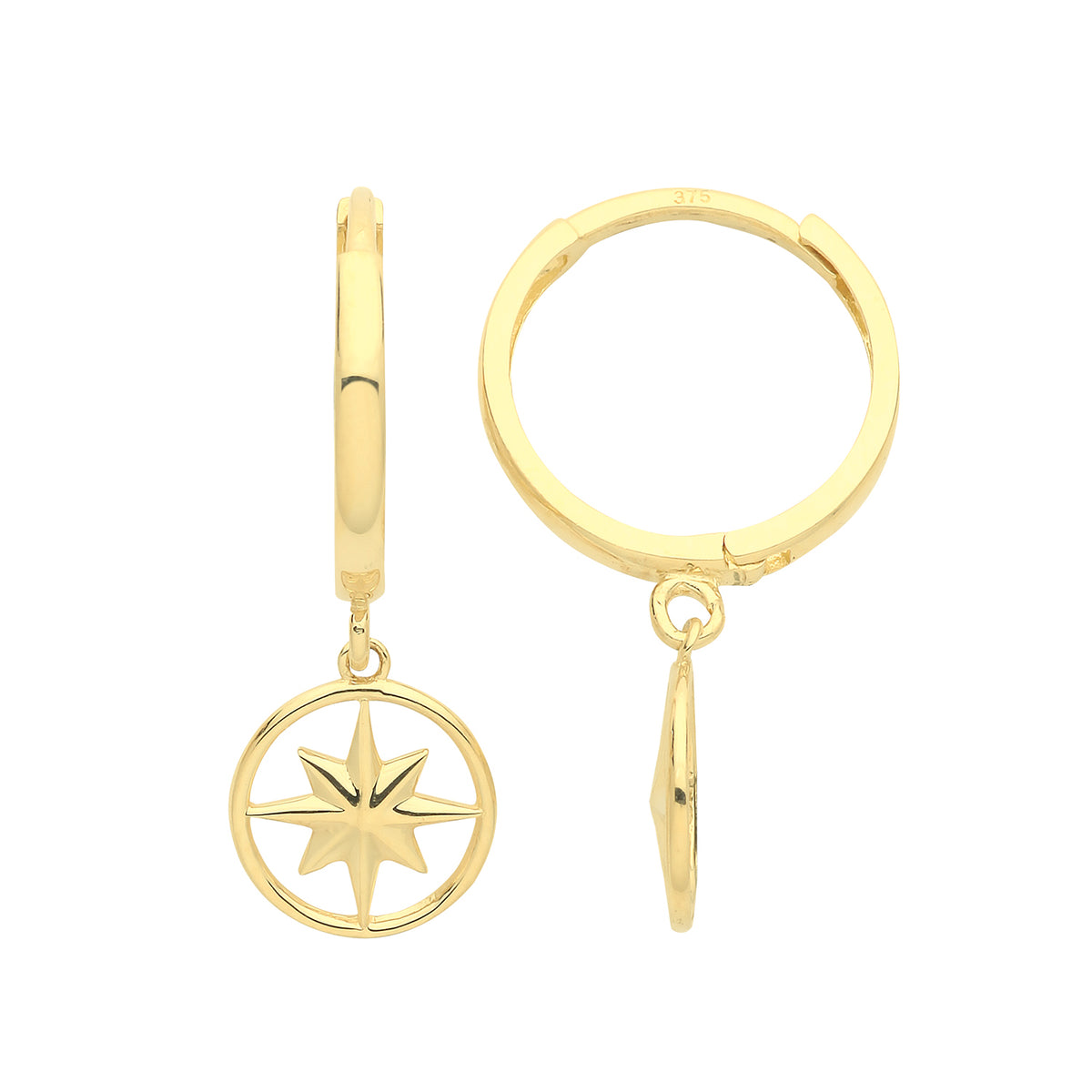 9ct Gold Compass Drops - ER1173 - Default Title