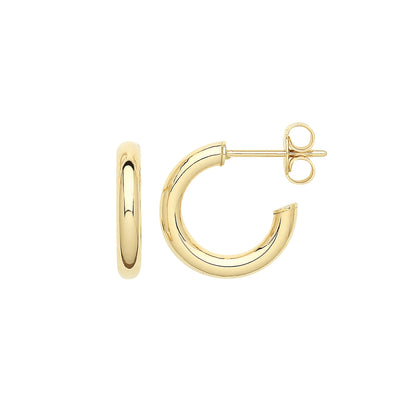 9ct Gold Hoops With Post - ER1192 - 10 mm