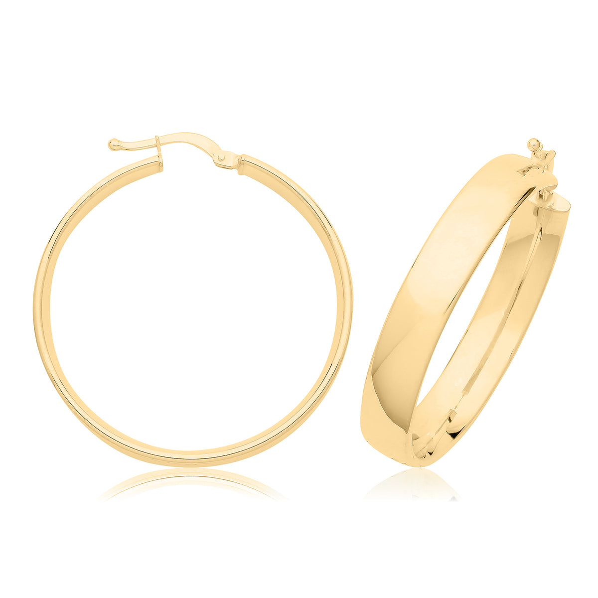 9ct Gold 6mm Tube Hoops - ER1200 - 30 mm