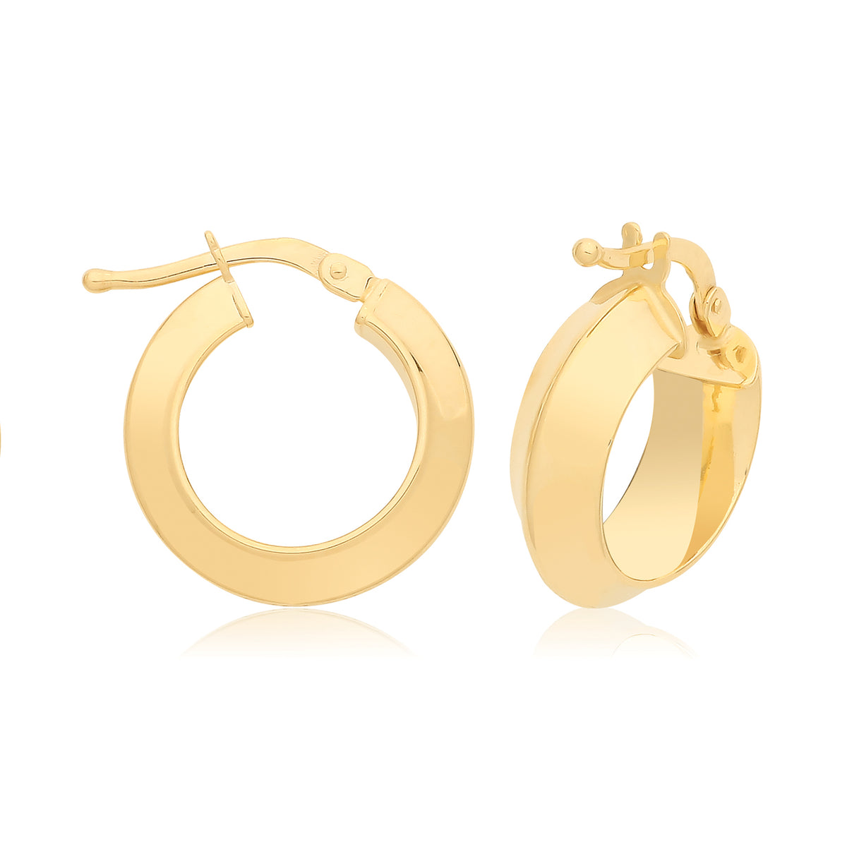 9ct Yellow Gold Hoops - ER1202, 10 mm