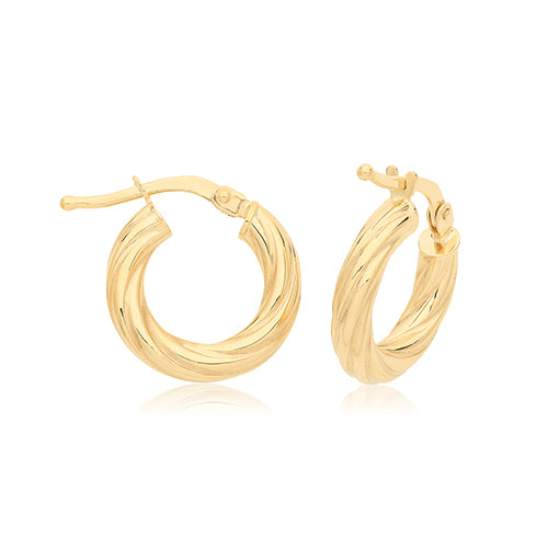 9ct Yellow Gold Hoops - ER1203