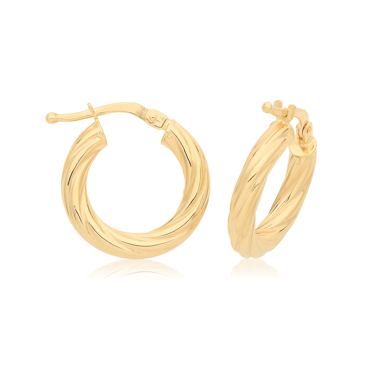 9ct Yellow Gold Hoops - ER1203, 10 mm