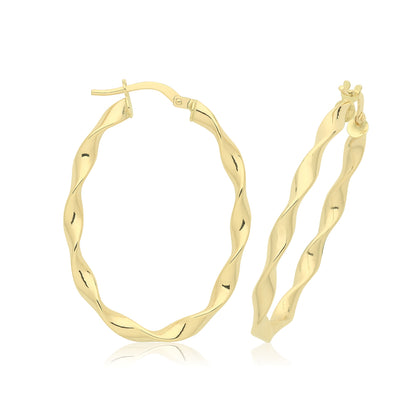 9ct Gold Twist Hoops - ER1211 - V3
