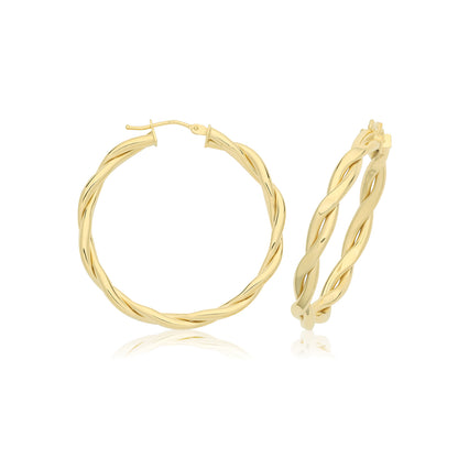 9ct Gold Hoops Earrings - ER1220 - 30 mm