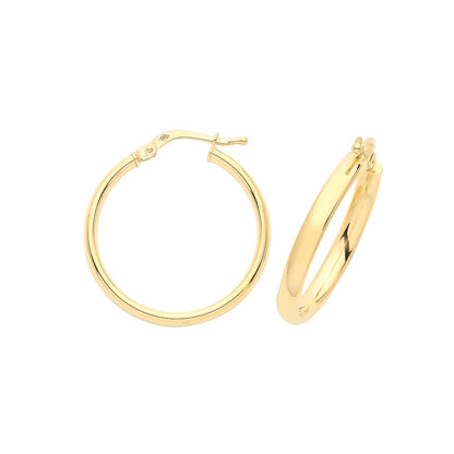 9ct Gold Hoops - ER890 - 20 mm