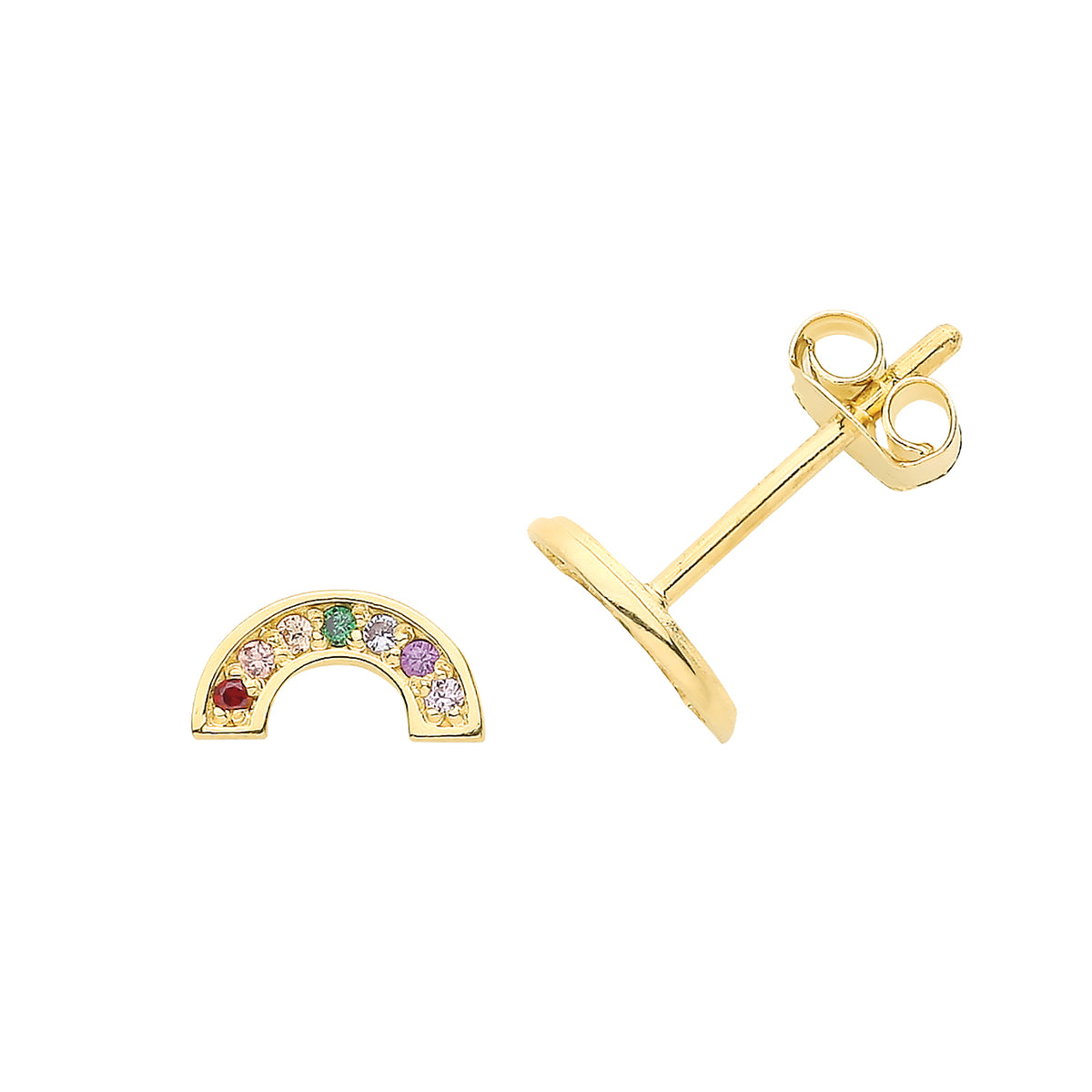 9ct Gold Rainbow Studs - ES1664